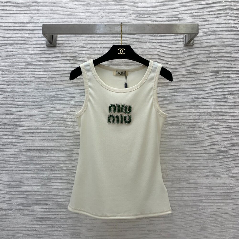 Miu Miu women's apricot sleeveless tank top